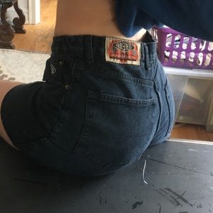 Vintage black denim shorts